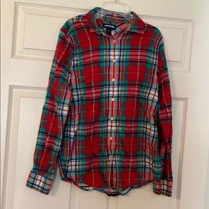 Lands’ End Women’s Size 4 Flannel Plaid Shirt